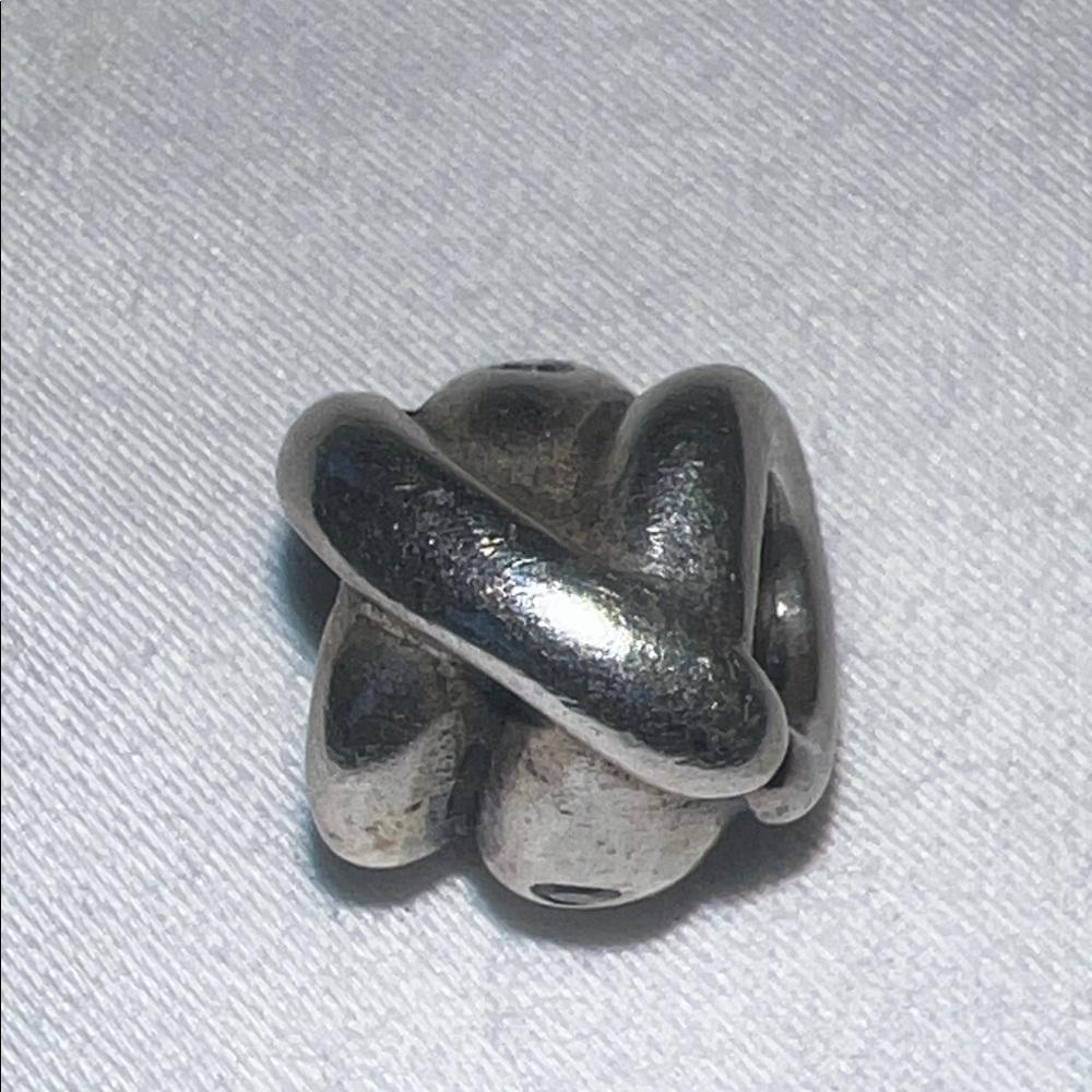 Pandora Champagne Swirl charm, Sterling Silver Love Knot Cubic Zirconia, Retired - Picture 4 of 4